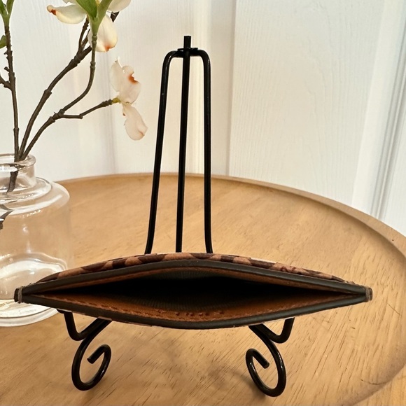 FURLA ~ Rich Brown, Camel and Cream 6-Pocket Card Holder size 4” x 3” - Picture 4 of 7